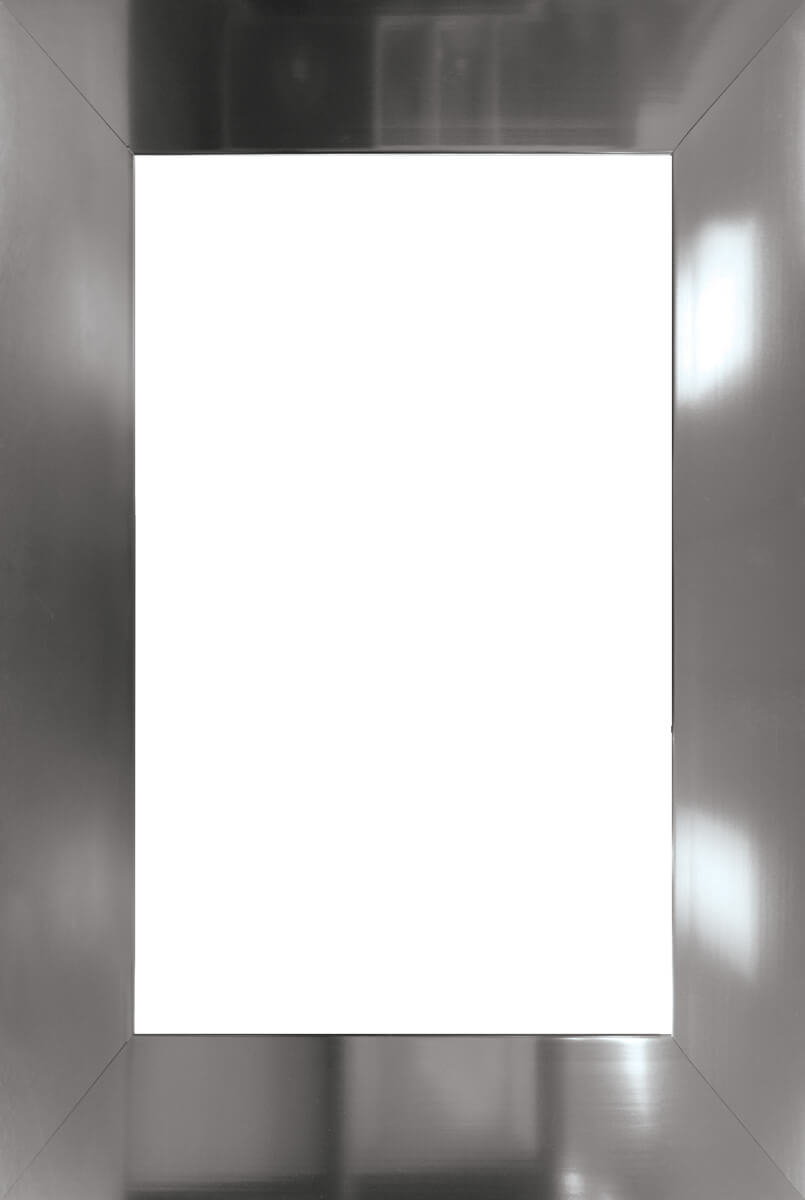 Wood frame cabinet glass showcasing stylish design for Calgary kitchen renovations at Zen Living.