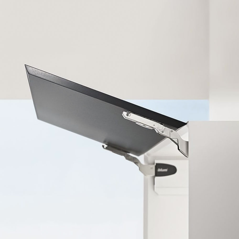 Blum Lift-Ups enhancing kitchen accessibility in Calgary’s Zen Living cabinets and home renovation solutions.