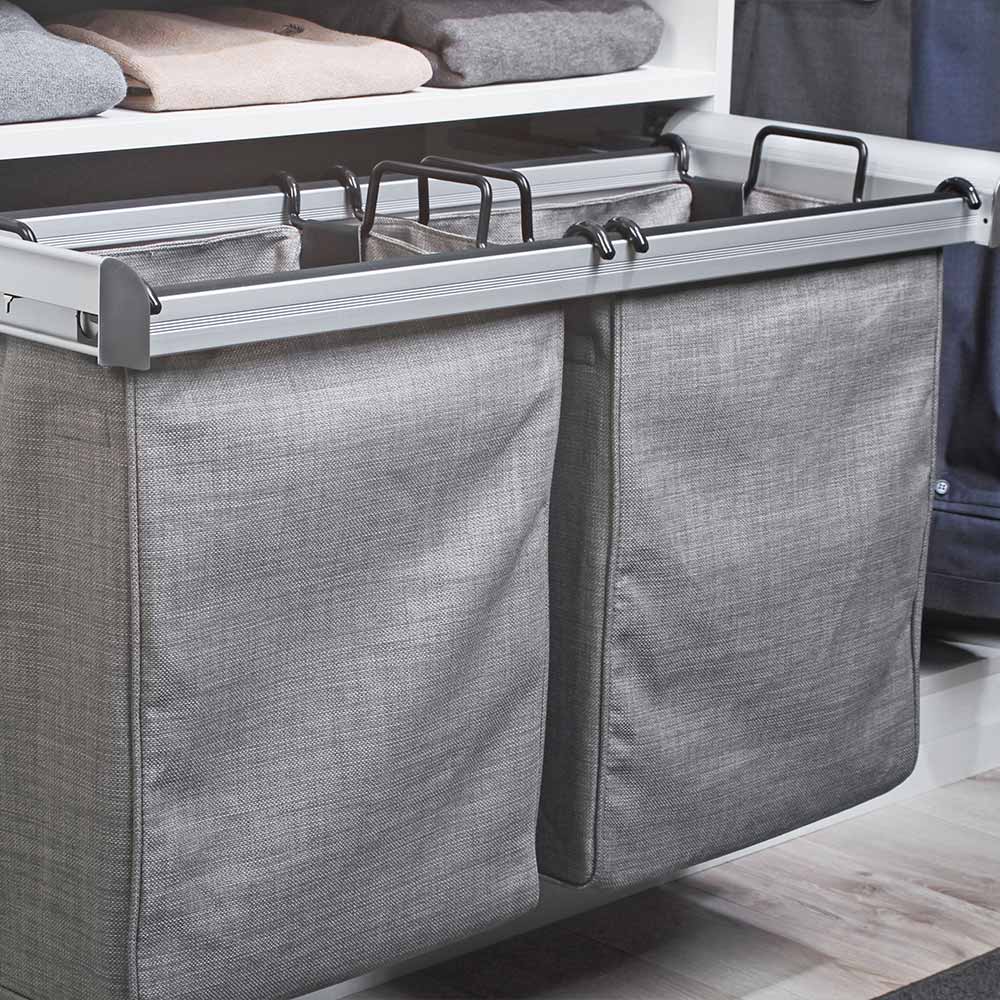 Divided deep drawer showcasing organizational features for kitchen accessories, available at Zen Living in Calgary.