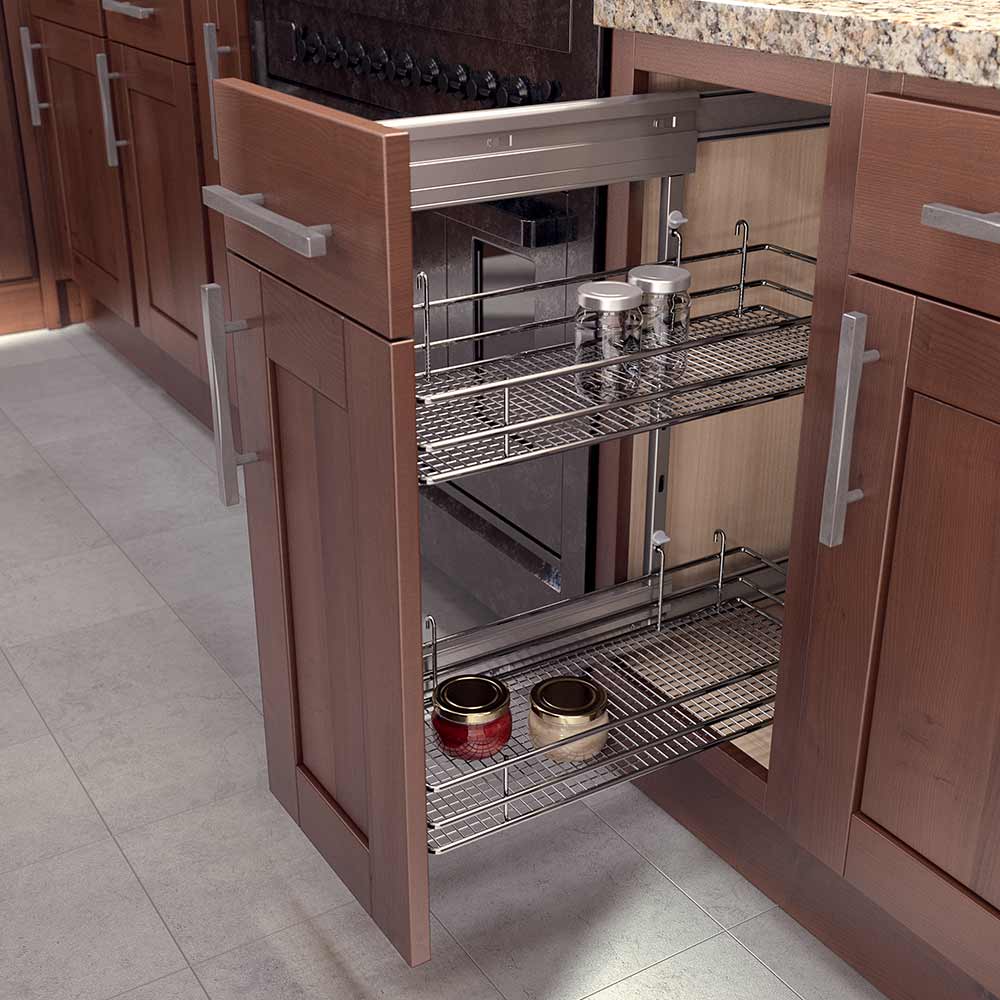 Base spice accessories for kitchen organization by Zen Living in Calgary, enhancing home renovation projects.